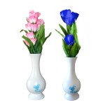 Vaza iluminata LED cu trandafiri rosii/roz, 220V, 57cm, 2 modele