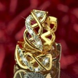 Cercei vintage cu model infinit, placati cu aur de 18 K si cristale de zirconiu