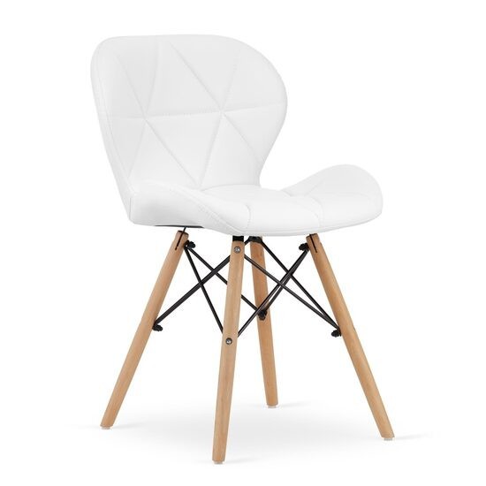 Scaun stil scandinav, Artool, Lago, piele ecologica, lemn, alb, 47x38x73 cm GartenVIP DiyLine