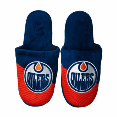 Edmonton Oilers papuci de bărbați Logo Staycation Slipper - M = 42-43 EU foto