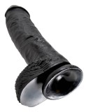 Dildo Realistic Cu Testicule King Cock, Negru, 25 cm