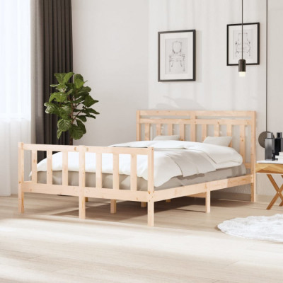 vidaXL Cadru de pat, 150x200 cm, lemn masiv, King Size 3100963 foto
