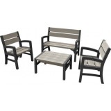 Set mobilier gradina Curver Montero, gri-maroniu