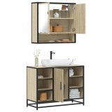 vidaXL Set mobilier de baie, 2 piese, stejar sonoma, lemn prelucrat 3300941