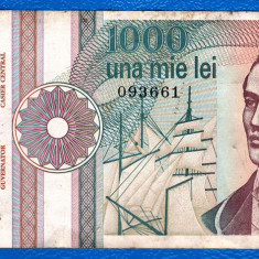 (4) BANCNOTA ROMANIA - 1.000 LEI 1991, SEPTEMBRIE, SERIE FARA PUNCT, MAI RARA