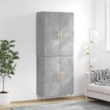 vidaXL Dulap &icirc;nalt, gri beton, 69,5x34x180, lemn compozit