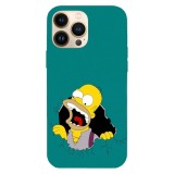 Husa compatibila cu Apple iPhone 15 Plus model Hungry Homer, Silicon, TPU, Viceversa, Transparent, Carcasa