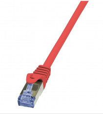Cablu S/FTP Logilink PrimeLine Patchcord Cat 6A 10G PIMF 0.25 m Rosu foto