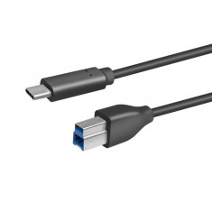 Cablu USB 3.0 B mufa tata - USB type C mufa tata 1m negru LOGILINK CU0162