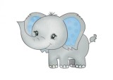 Cumpara ieftin Sticker decorativ Elefant, Albastru, 77 cm, 6072ST, Oem