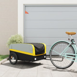 Remorca pentru biciclete, negru si galben, 45 kg, fier GartenMobel Dekor, vidaXL