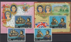DJIBOUTI 1981 CORABII VAPOARE NAVIGATORI COTA MICHEL 50 EURO foto