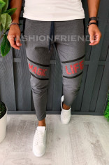 Pantaloni de trening pentru barbati - slim fit -gri inchis- A5969 foto