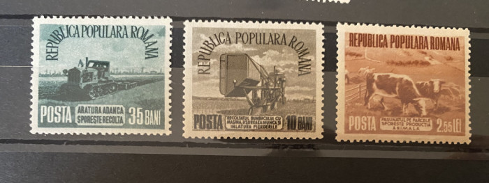 ROMANIA 1953 LP 357 AGRICULTURA SOCIALISTA, serie MNH