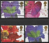 Lot 4 Timbre Marea Britanie 1987 Flori de Grădină 1st Clasă Ștampilate - A007