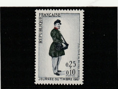 Franta 1967-Ziua marcii postale,dantelate,MNH,YT.1516 foto