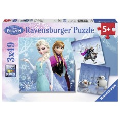 Puzzle Frozen, 3X49 Piese
