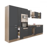 Mobila Bucatarie Modulara Leziter Yorki 370 Stejar Sonoma/Antracit 370cm