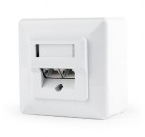 PRIZA RJ-45 aplicabila cu 2 iesiri GEMBIRD pt. cablu STP, Cat6, Keystone (LSA) x 2 | RJ-45 (M) x 2, plastic, 1 buc, &quot;MWS-2S6-01&quot;