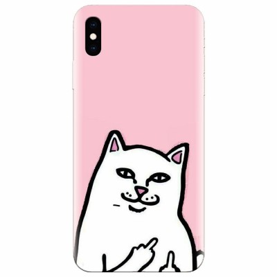 Husa silicon pentru Apple Iphone XS, White Cat foto