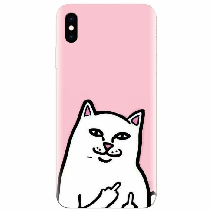 Husa silicon pentru Apple Iphone XS Max, White Cat