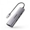 Hub USB UGREEN CM266, 3 x USB-A 3.0 - 1 x RJ45, Gri