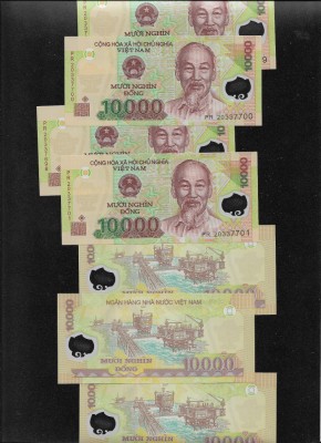 Vietnam 10000 10.000 dong polimer unc pret pe bucata foto