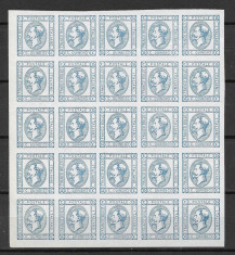 Italia 1863, bloc de 25 timbre (proba sau fals) foto