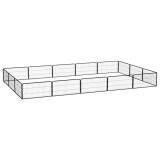 Cumpara ieftin Tarc caini 16 panouri negru 100x50 cm otel vopsit electrostatic
