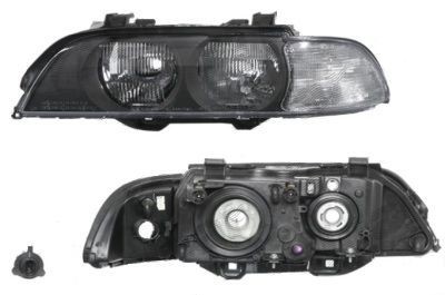 Far Bmw Seria 5 E39 01.1996-08.2000 BestAutoVest fata dreapta tip bec H7+HB3, semnalizare alba foto