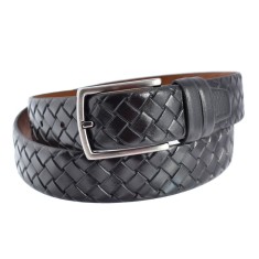 Curea piele barbati, din piele naturala, marca Bond, 70074-01-P-19, negru foto