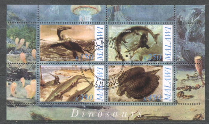 Malawi 2010 Dinosaurs, perf.sheetlet, used T.010