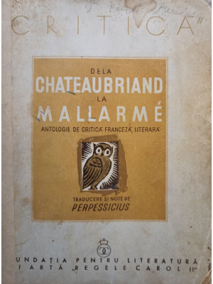 Perpessicius - De la Chateaubriand la Mallarme (1938) foto