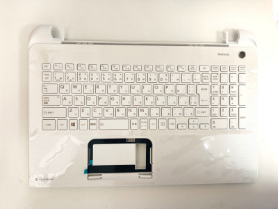 Carcasa superioara cu tastatura palmrest laptop, Toshiba, Satellite L50-B, A000295780, alba, layout JP foto