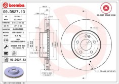 BREMBO 09.D527.13 PRIME LINE - Co-Cast Disc frana