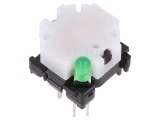 Comutator Tastatură Alb cu LED Verde 0.1A 28VDC