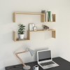 Set 2 Rafturi Perete Gossi, Stejar Sonoma, 100x15x20 cm, PAL, Raft Suspendat