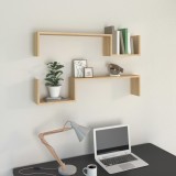 Set 2 Rafturi Perete Gossi, Stejar Sonoma, 100x15x20 cm, PAL, Raft Suspendat