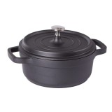 Oala de aluminiu cu capac, negru, 4 L, 25 cm, Verk Group