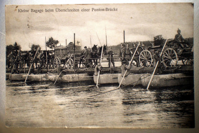 P.181 CP WWI GERMANIA POD PONTOANE FELDPOST MAUBEUGE BAYER LUFTSCHIFFTRUPPE foto