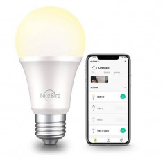 Bec LED inteligent NiteBird WB2 by Gosund, Wi-FI, Android &amp; IOS, E27, consum 8W, 800 lm, lumina calda 2700K, Alb