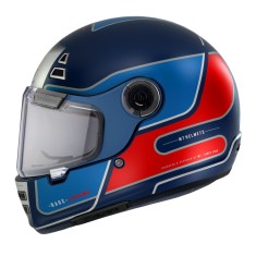 Casca integrala pentru scuter - motocicleta MT Jarama Baux D7 albastru mat &ndash; model Retro &ndash; Cafe Racer L (59/60cm)