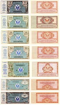 REPRODUCERI lot de 7 bancnote serie 472 MILITARY PAYMENT CERTIFICATES foto