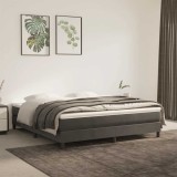 vidaXL Saltea de pat cu arcuri, gri &icirc;nchis, 160x210x20 cm, catifea
