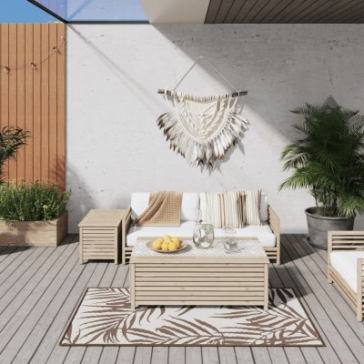 vidaXL Covor de exterior, maro și alb, 80x150 cm, design reversibil foto