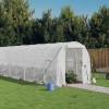 Seră cu cadru din oțel, alb, 28 m&sup2;, 14x2x2 m