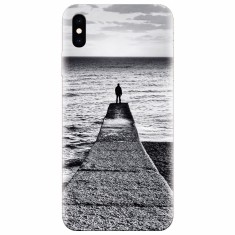 Husa silicon pentru Apple Iphone X, Abstract Dock Man Grey