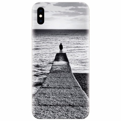 Husa silicon pentru Apple Iphone XS, Abstract Dock Man Grey foto