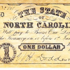 M1 R - Bancnota America - North Carolina - 1 dolar - 1862