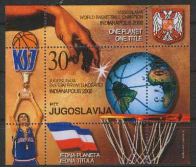 IUGOSLAVIA 2002, Sport, serie neuzata, MNH foto